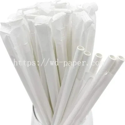Індивідуально упаковані паперові соломинки